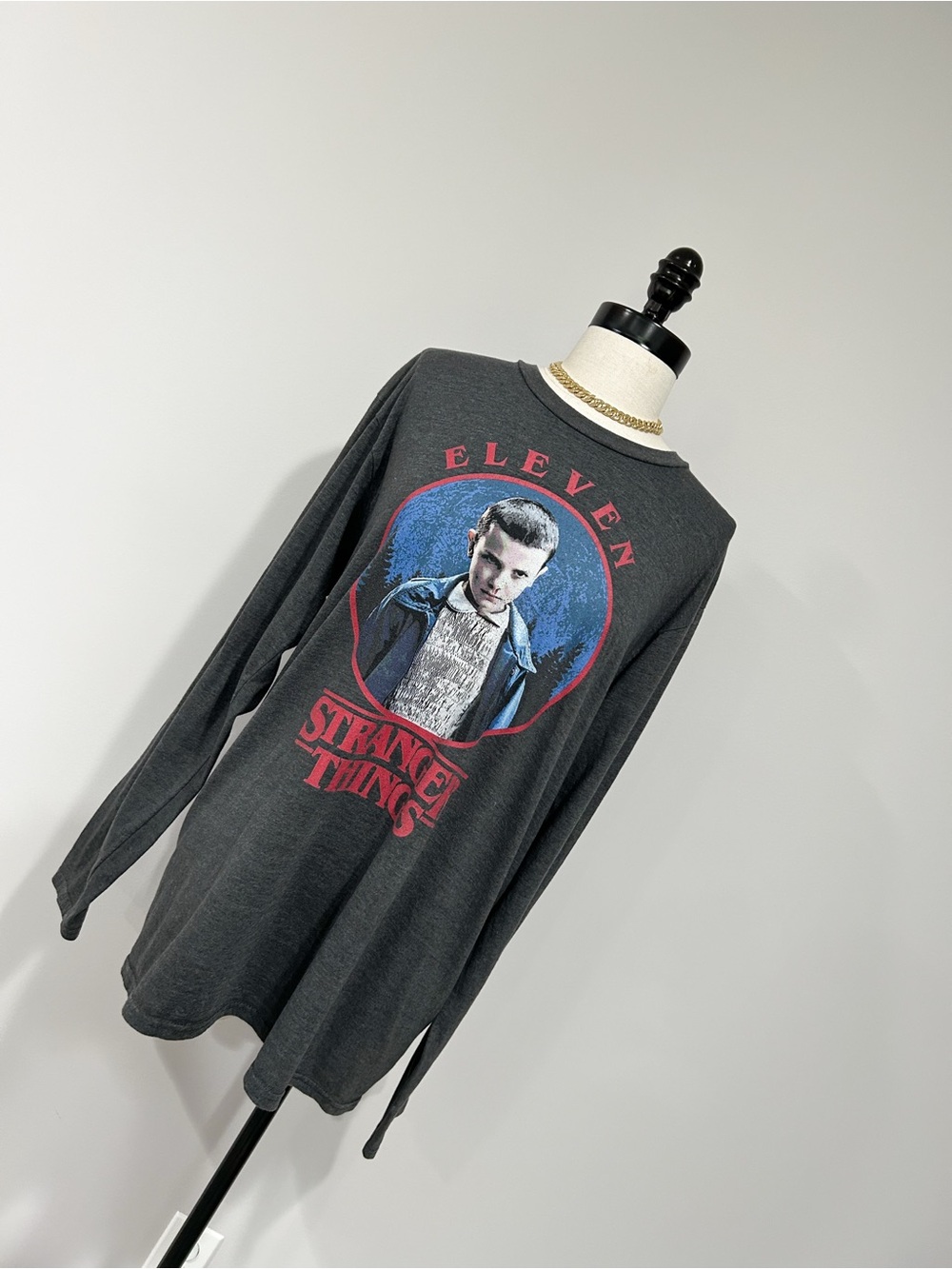 Netflix Charcoal Long Sleeve Tee with Eleven Graphic
